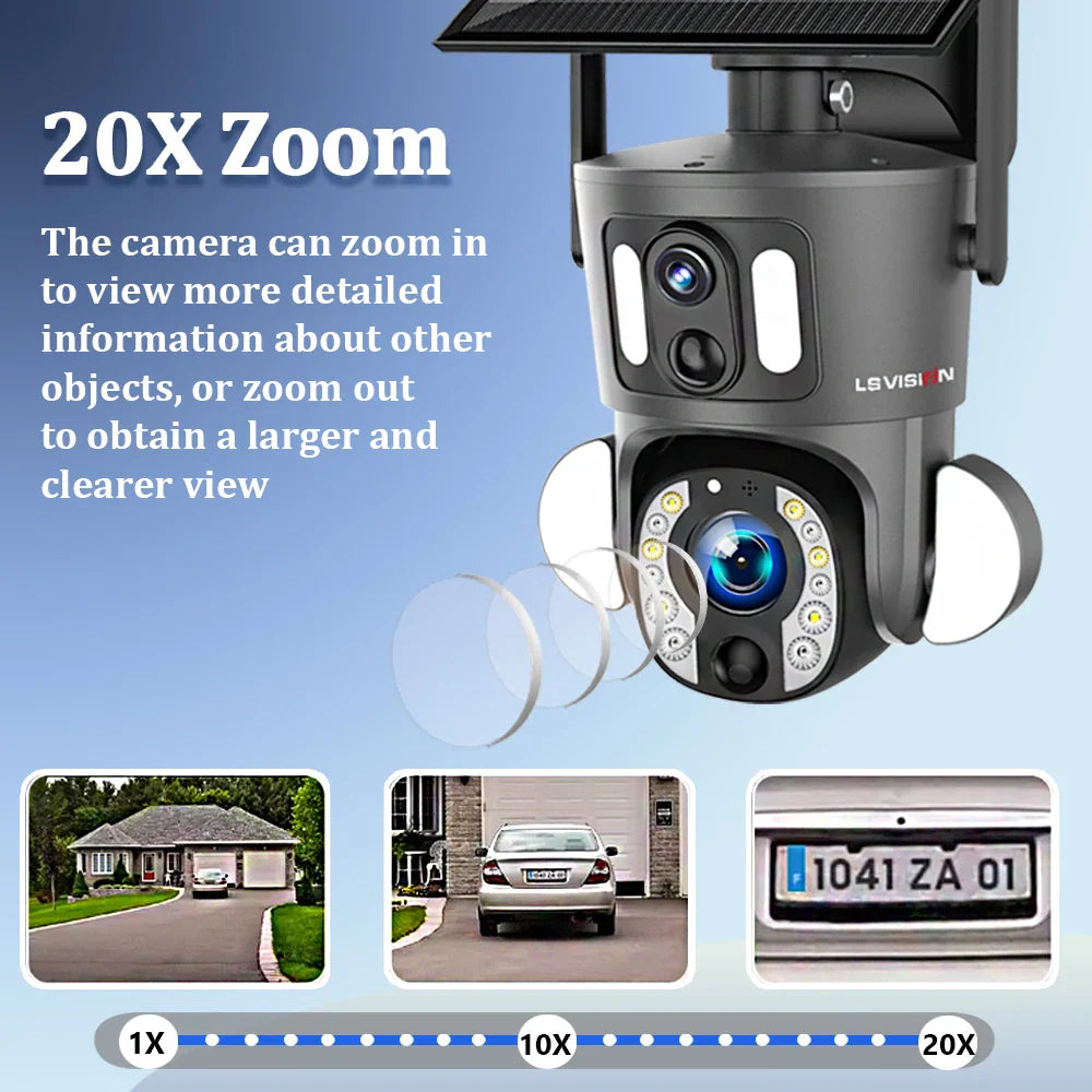 Outdoor Smart Camera with Dual Lens and Auto Tracking