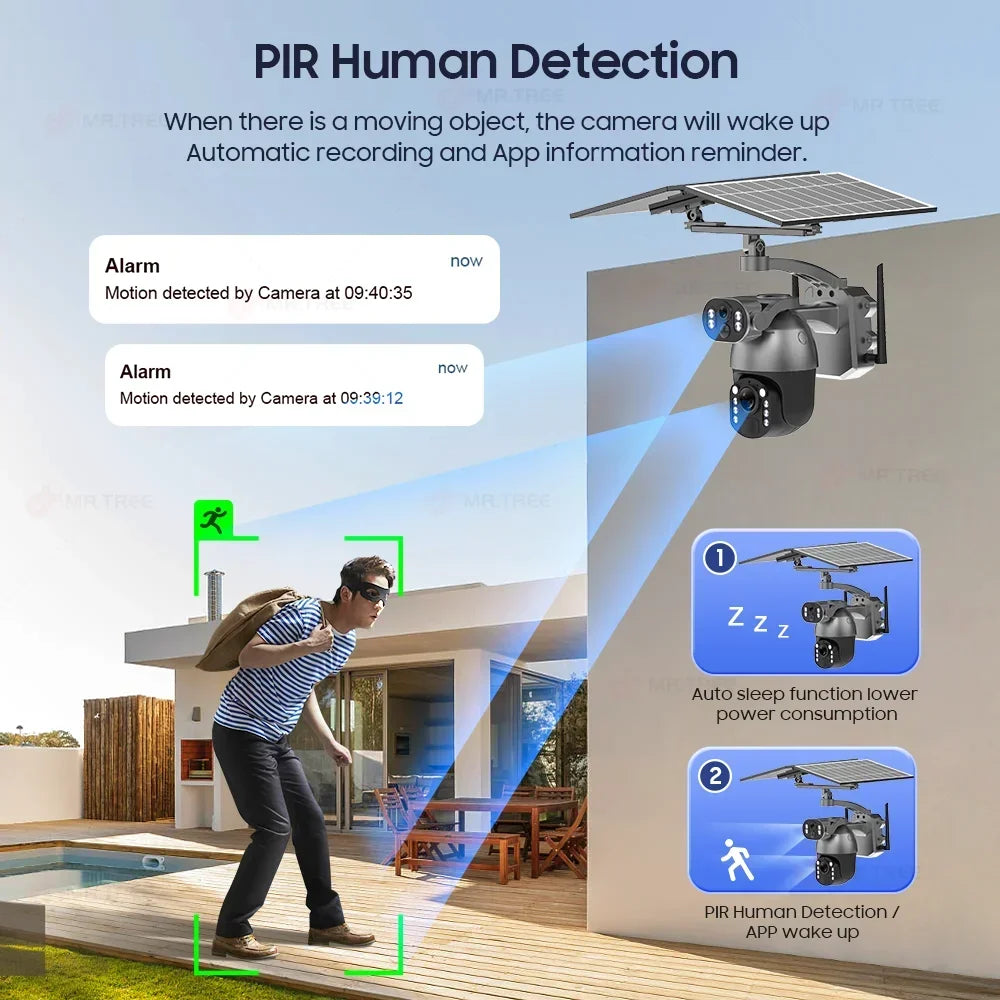 4G Solar Outdoor 8MP Zoom Security Camera