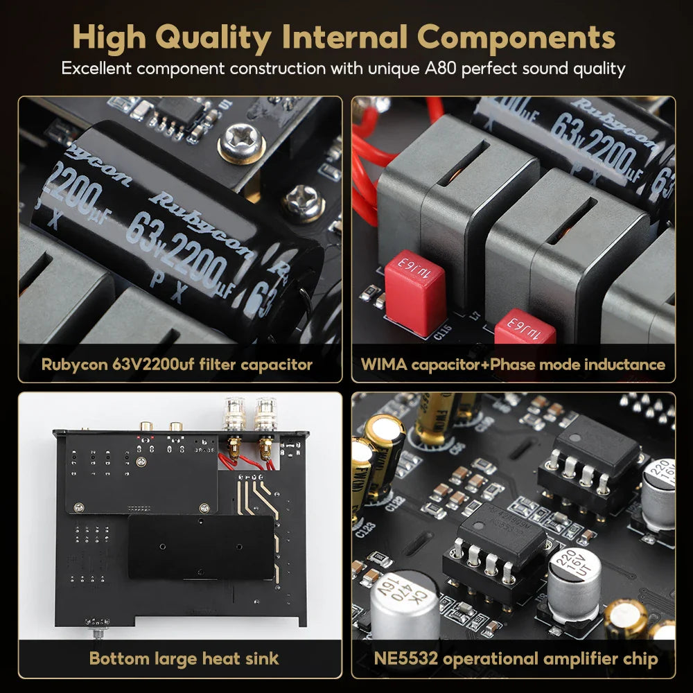 2-Channel 300W Bluetooth Amplifier with USB and Optical Input