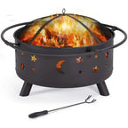 Multi-Purpose Outdoor Fireplace Stove for Wood or Charcoal with BBQ Cooking Rack