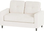 Modern 2-Seater Loveseat Sofa 132cm Tufted Back, Upholstered Small Couch for Living Room & Apartments