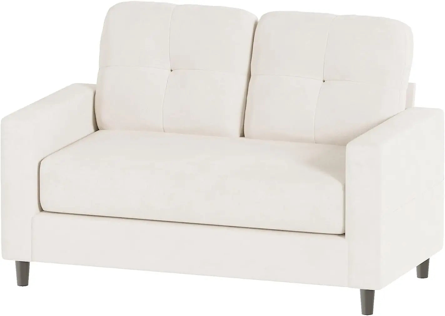 Modern 2-Seater Loveseat Sofa 132cm Tufted Back, Upholstered Small Couch for Living Room & Apartments