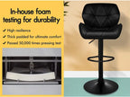 Modern Adjustable Kitchen Bar Stools Set of 2, 360° Swivel with Anti-Slip Chrome Base