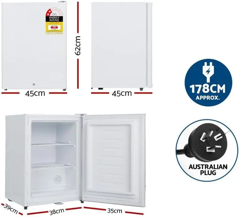 Compact 60L Small Wine Cooler & Refrigerator Chest for Bedroom Boat Office White