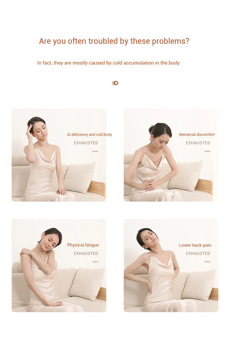 White Smoke-Free Sitting Moxibustion Device with Seat Cushion