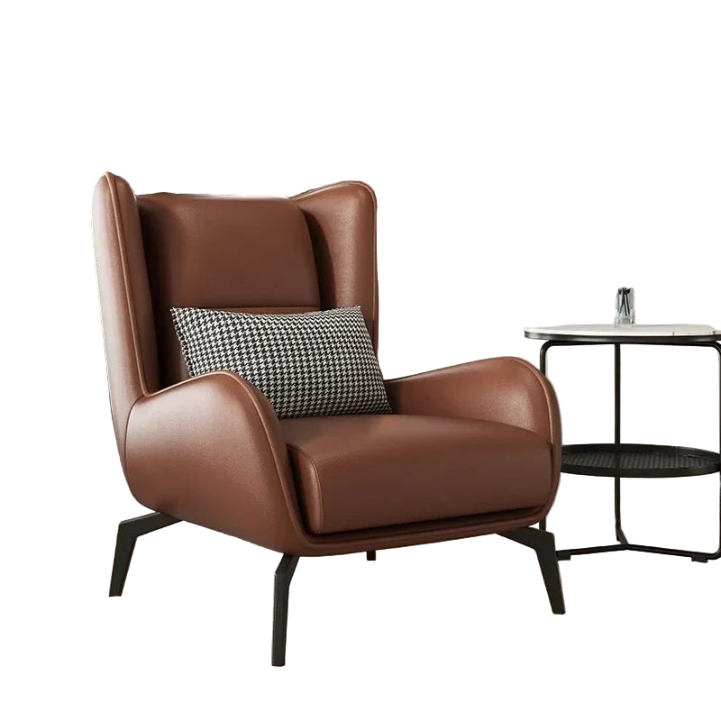 Italian Style Leisure Chair Fabric Recliner Sofa with Armrests, Minimalist Modern Home Furniture