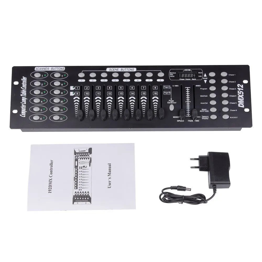 192-Channel DMX Controller Console for Stage and DJ Lighting