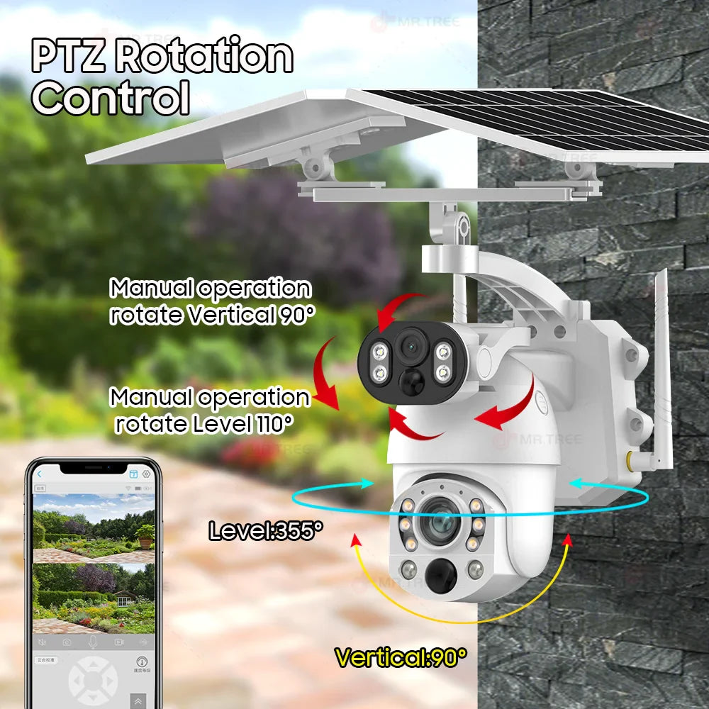 Outdoor PTZ WiFi Camera with 64GB and Dual Lens