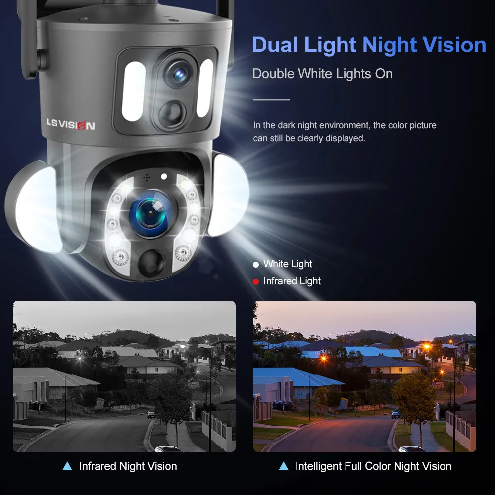 Outdoor Smart Camera with Dual Lens and Auto Tracking