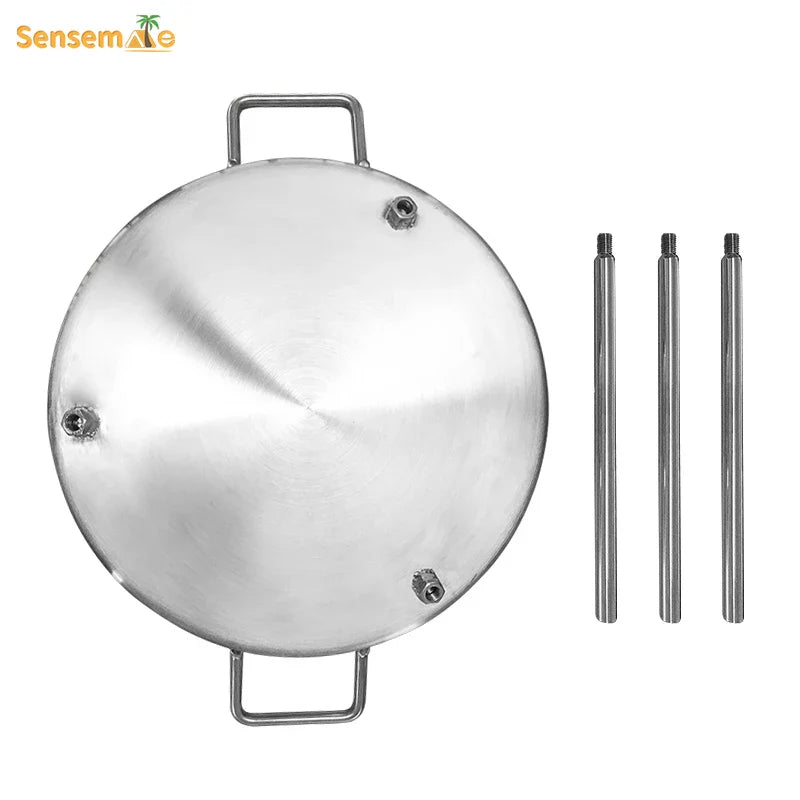 Heavy Duty 50cm Stainless Steel Outdoor Frying Pan with Legs