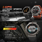 Rugged T‑Rex 3 Outdoor Smartwatch with AMOLED Display & Dual-Band GPS