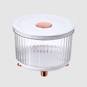 10KG Clear Plastic Food Storage Bin with Lid – White