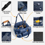 Portable Dog Car Seat Bed, 60x50x36 cm, Light Blue, Travel Safe