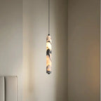 Modern Marble Cylinder Pendant Light with LED for Bedroom or Living Room