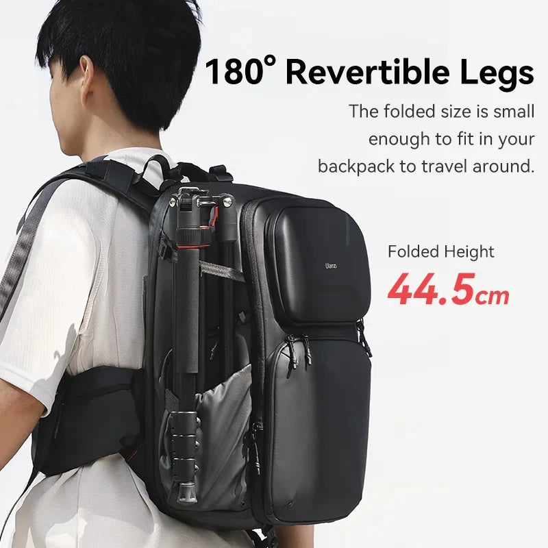 2-in-1 Quick Release Tripod & Monopod with 360° Pan Head and Reversible Legs for DSLR