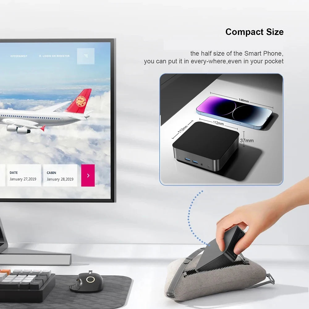 Mini Desktop PC Portable Intel i9 16GB RAM 1TB SSD Black