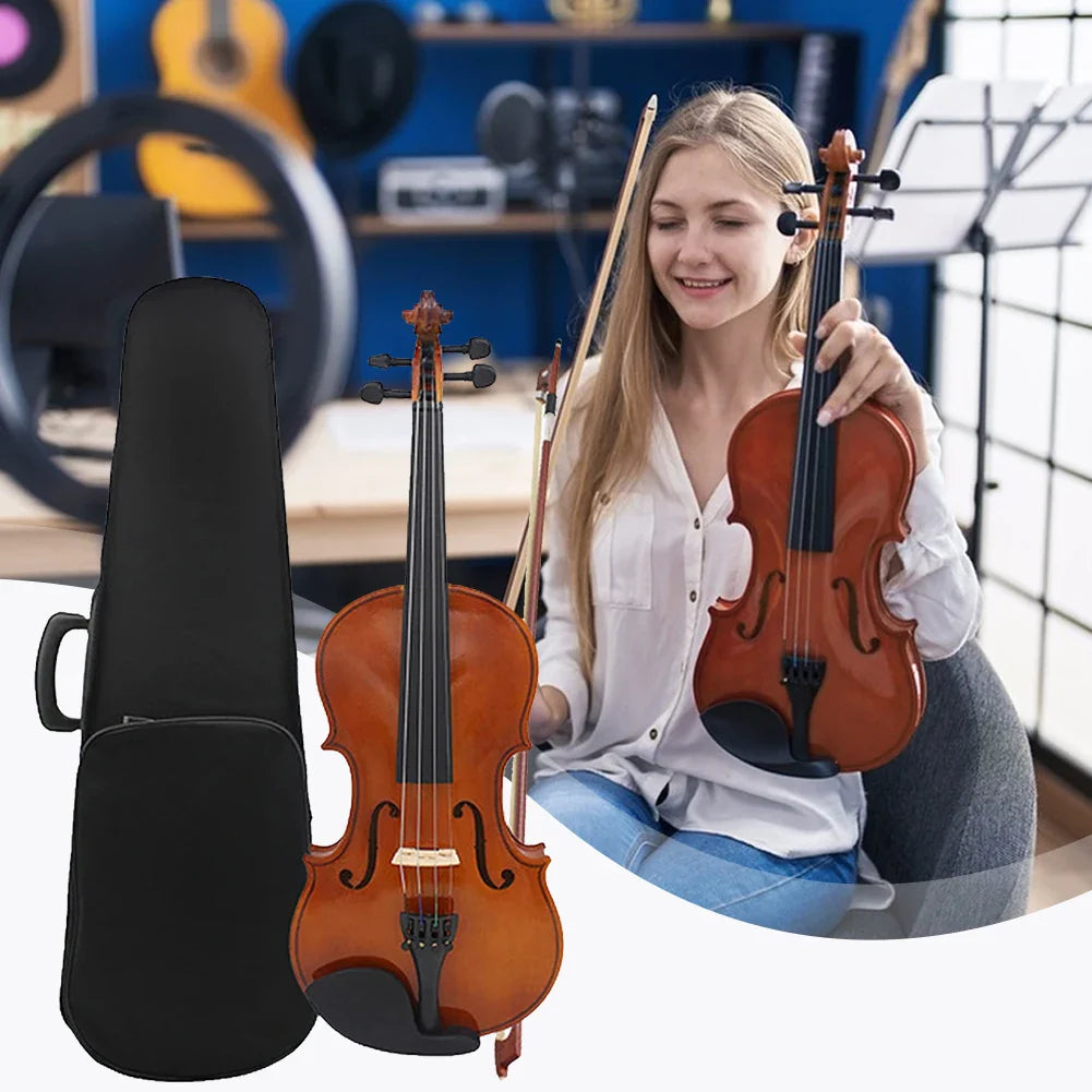 Full Size Beginner Violin Set with Case & Accessories