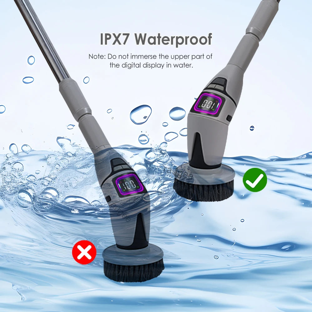 Rechargeable Bathroom Scrubber – Multifunctional Spin Brush for Home Cleaning