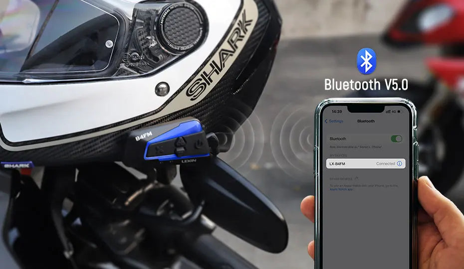2-Pack Bluetooth Motorcycle Intercom Headsets with Music Sharing