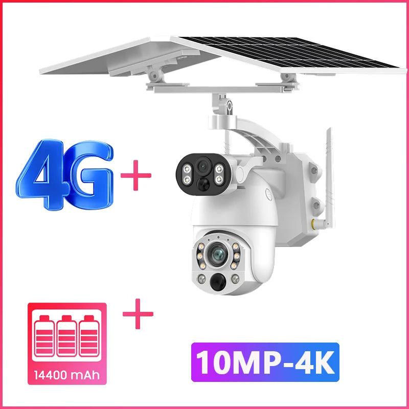 Outdoor 4G 10MP PTZ Camera with Motion Detection