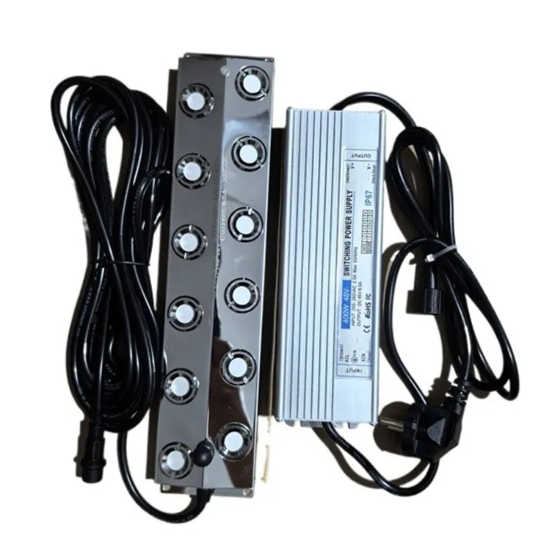 12 Head Ultrasonic Mist Maker with 400W Waterproof Power Supply