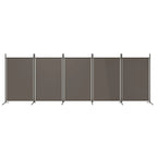 Portable 5-Panel Fabric Room Divider – Foldable Privacy Screen 433x180cm Anthracite