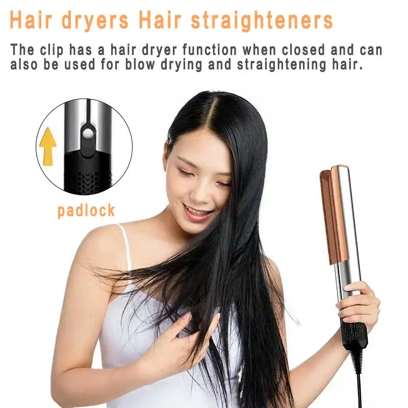 2-in-1 Hair Dryer & Straightener with Negative Ions – 1300W Wet & Dry Styling Tool