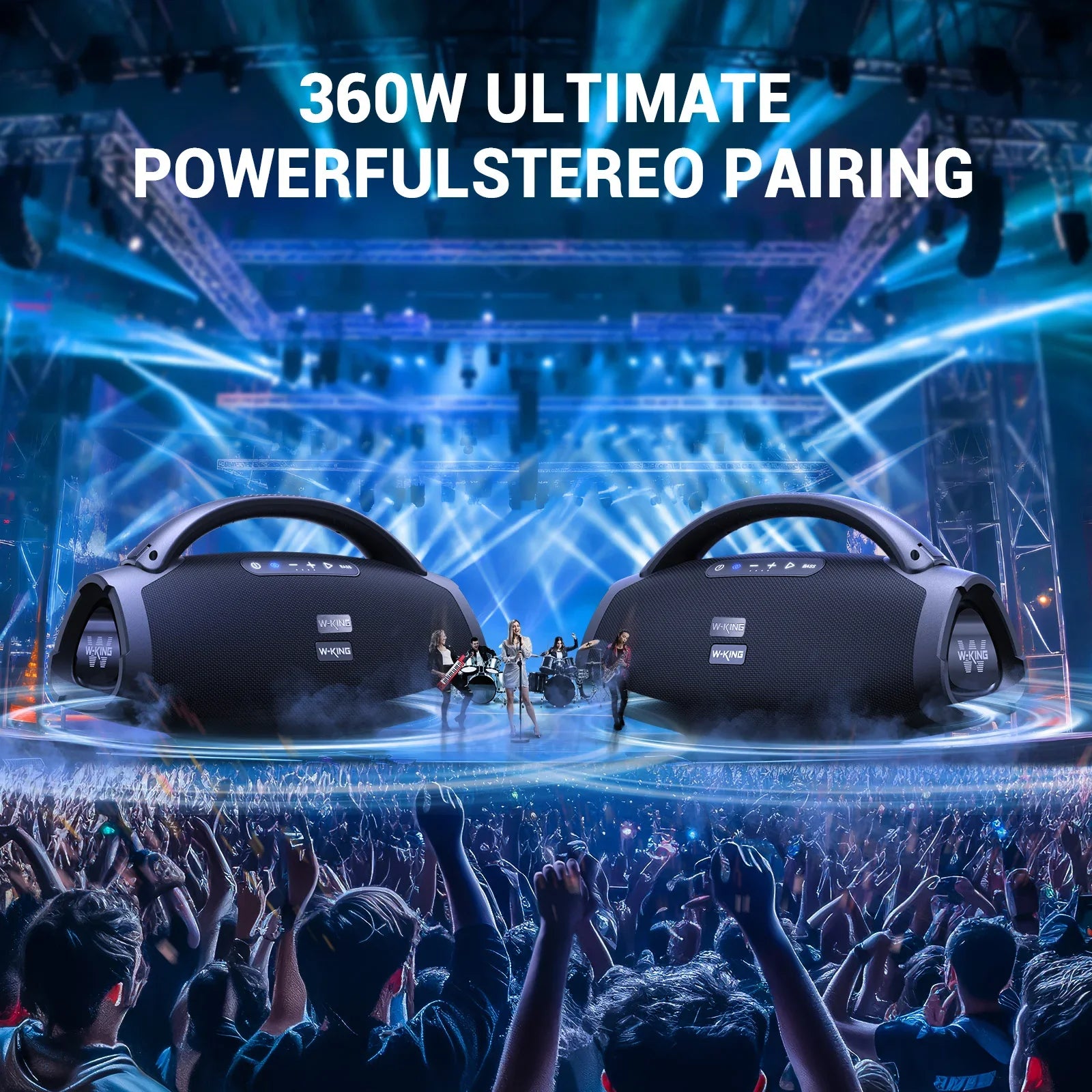 180W Portable Bluetooth Speaker with Bass & 24hr Playtime