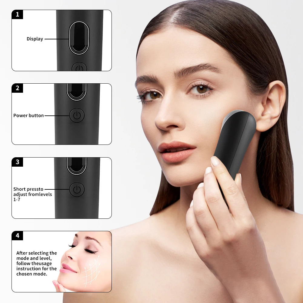 7-Color LED Facial Massager with EMS Microcurrent & Skin Rejuvenation – Rechargeable, Home Use