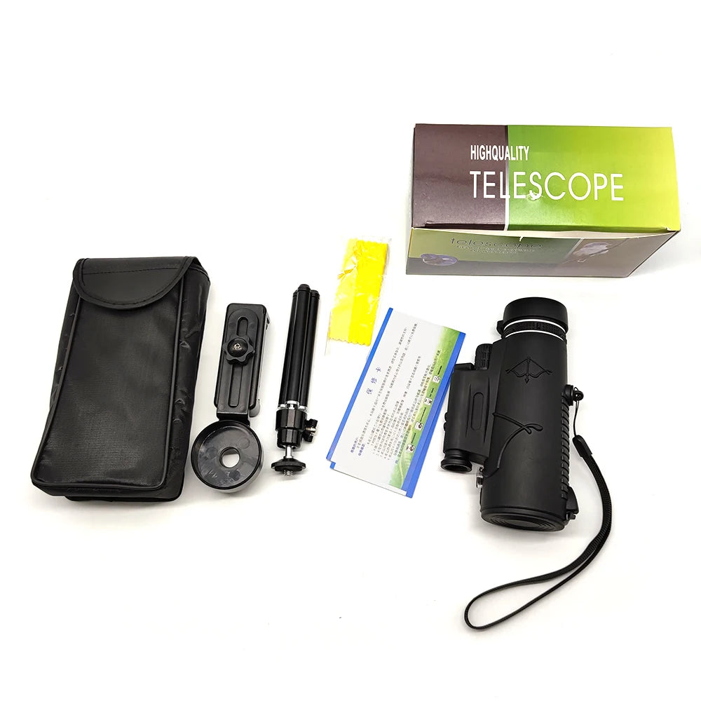 12x50 Waterproof Monocular Telescope for Hiking & Bird Watching