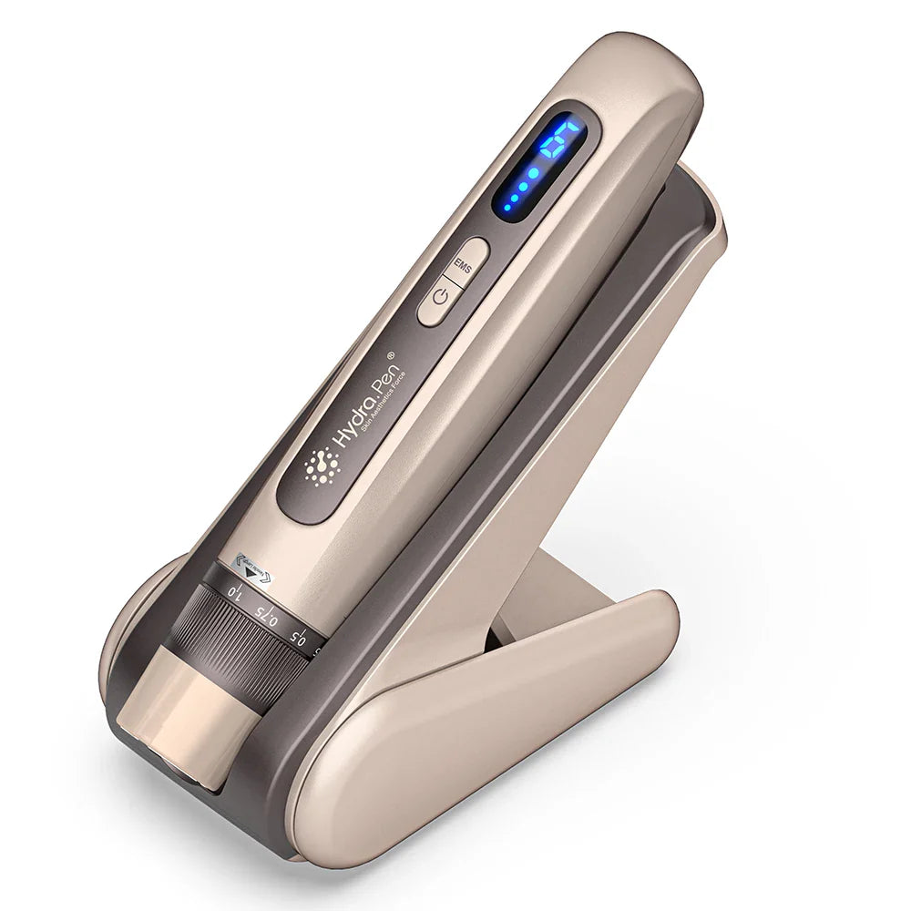 2-in-1 Gold Wireless Micro needling Hydra Pen with EMS