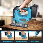 18V Cordless Curved Jigsaw – 3000RPM, Adjustable Bevel Cutting, Compatible with Makita Batteries