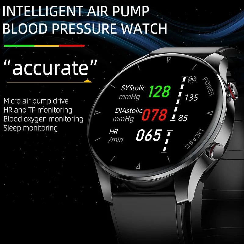 Rechargeable IP68 Smartwatch – ECG, Heart Rate & Blood Sugar Tracker