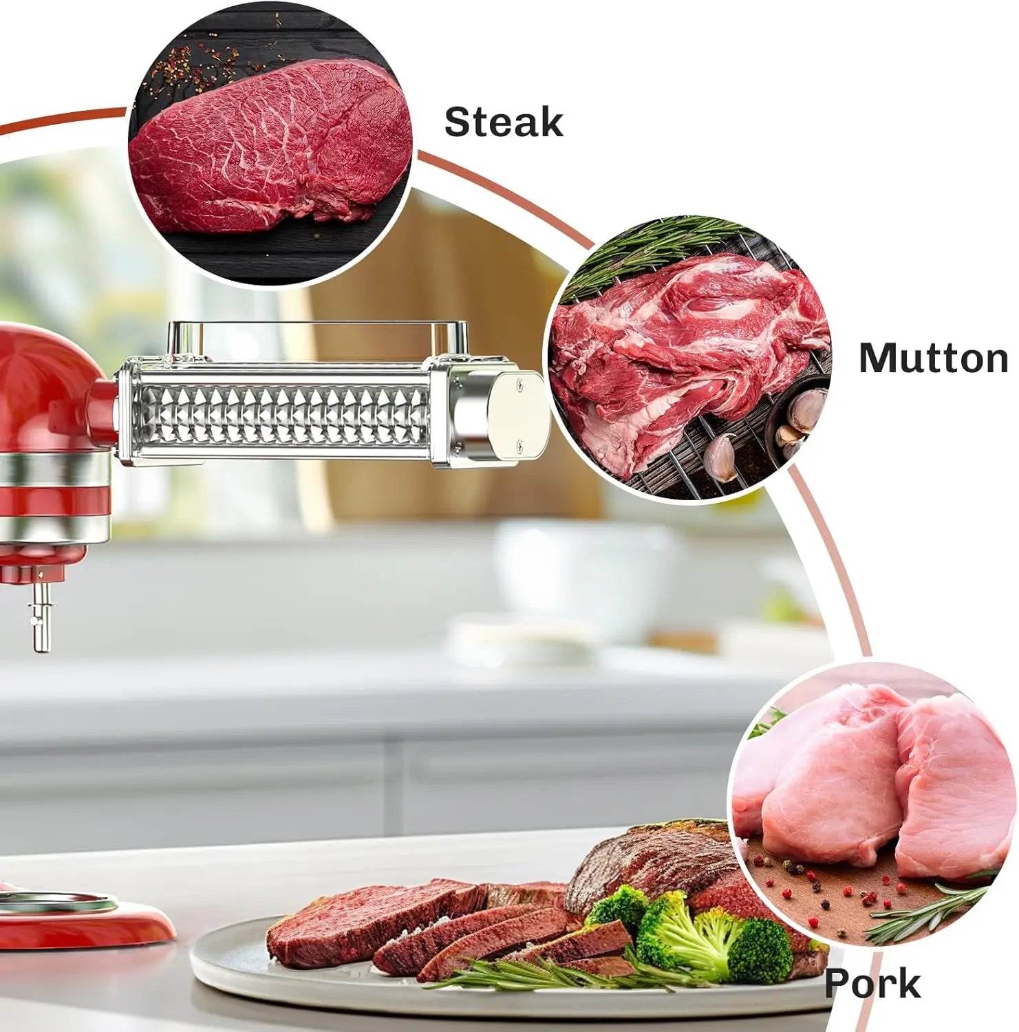 KitchenAid-Compatible Meat Tenderizer Tool for Beef & Pork