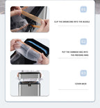 15L Smart White Trash Bin with Automatic Lid
