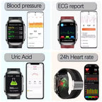 2.06" AMOLED Smartwatch with ECG, Uric Acid & Lipid Monitoring – NFC Enabled