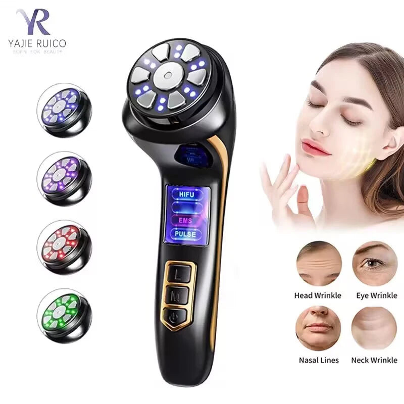Facial Toning Tool with 4 Modes – HIFU, LED Therapy, EMS & Pulse Heat Technology
