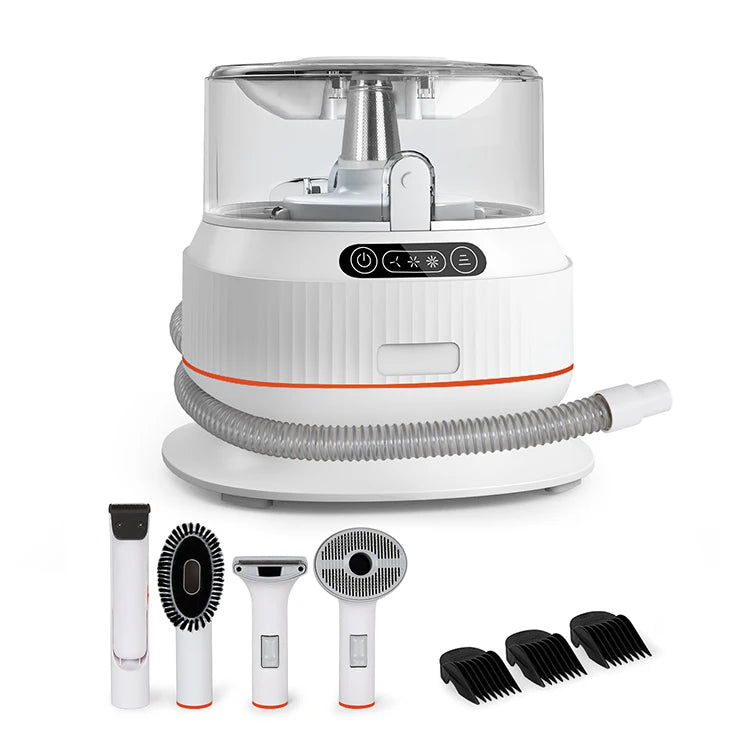Cordless Dog Grooming Vacuum Cleaner with Hair Brush White