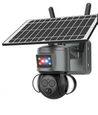 Outdoor Solar PTZ Security Camera 4K 8MP, Dual Lens, 12X Zoom, Night Vision, WiFi/4G Wireless