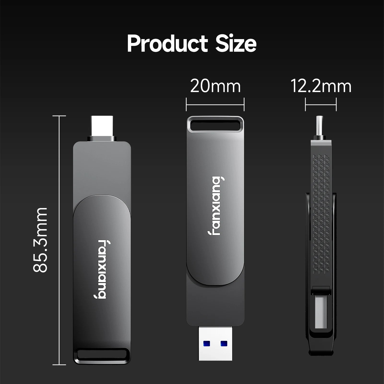 1TB USB Flash Drive – 2000MB/s High-Speed with Type-C & USB-A for Laptop, Phone & Tablet