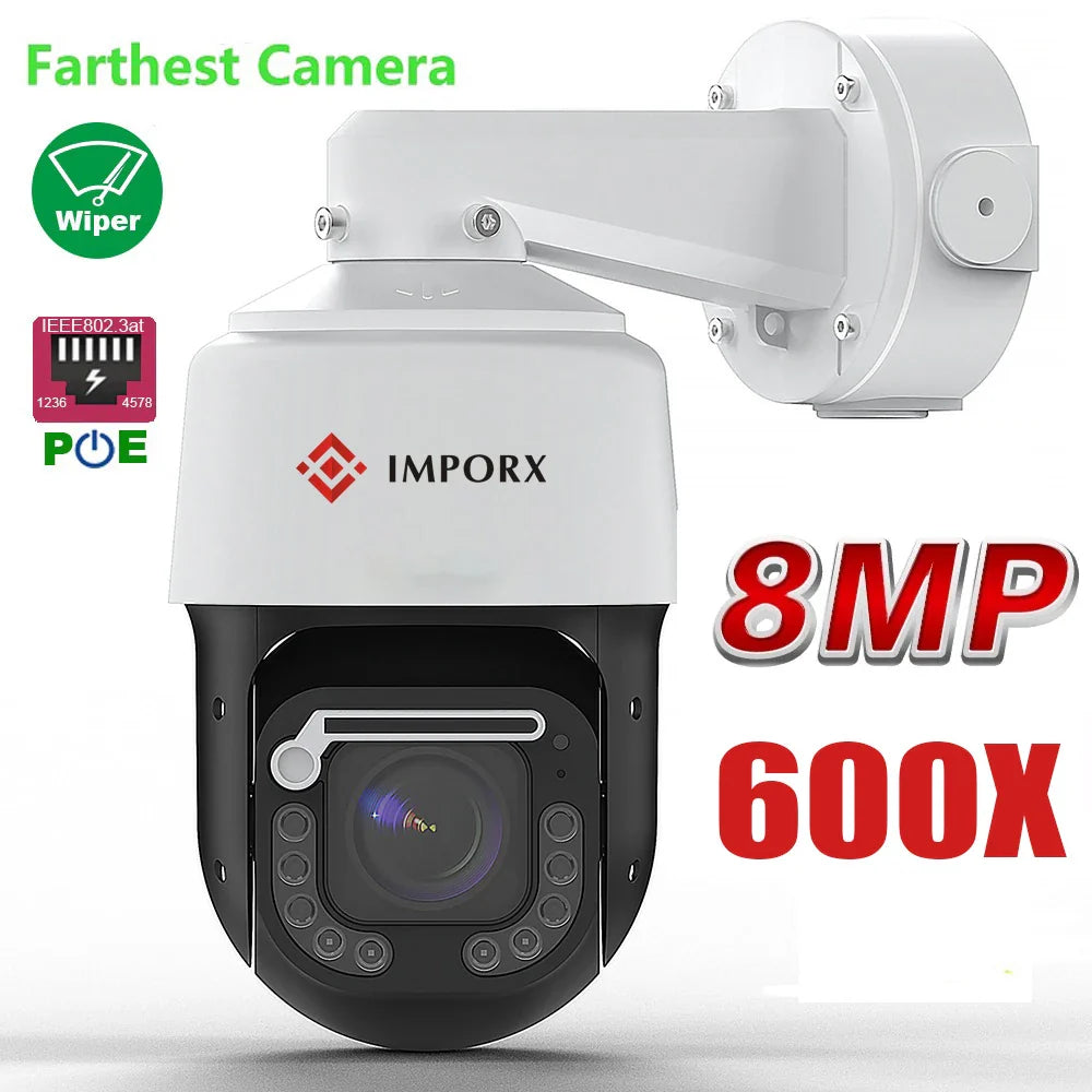 Outdoor 8MP POE PTZ Dome – Auto Tracking & Audio