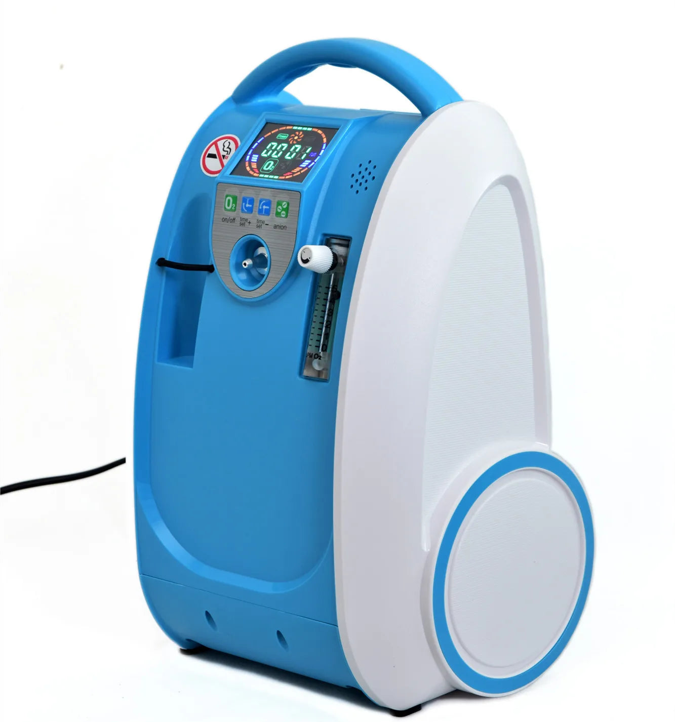 Portable 5L Oxygen Concentrator with LED Display Continuous Flow, Low Noise, Home & Travel Use
