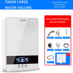 White Tankless Bathroom Heater 7000W with 7 Accessories