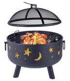 Multi-Purpose Outdoor Fireplace Stove for Wood or Charcoal with BBQ Cooking Rack