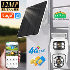 Solar 4G Outdoor PTZ Camera 12MP Dual Lens with Night Vision & Motion Tracking