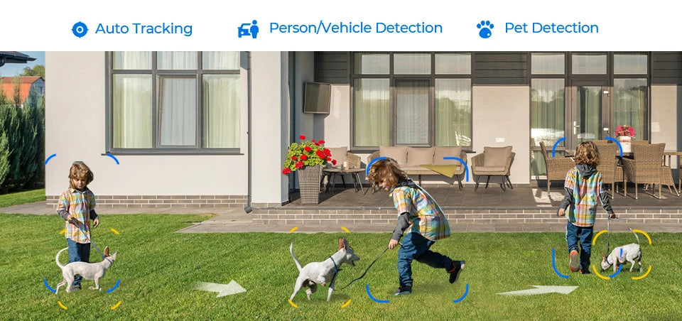 4K Outdoor Security Camera with 256GB Storage & AI Tracking