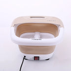 Brown Infrared Foot Bath Massager with Bubbles and Foldable Tub