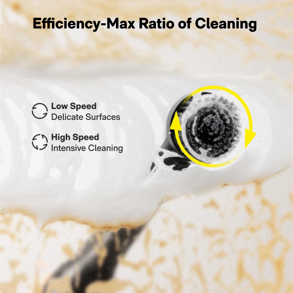 Rechargeable Spin Scrubber with 12 Heads – 250RPM Motor, 2 Speeds, Lightweight for Home Cleaning
