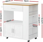 Rolling Serving Cart with Multi-Tier Storage and Towel Holder for Kitchens