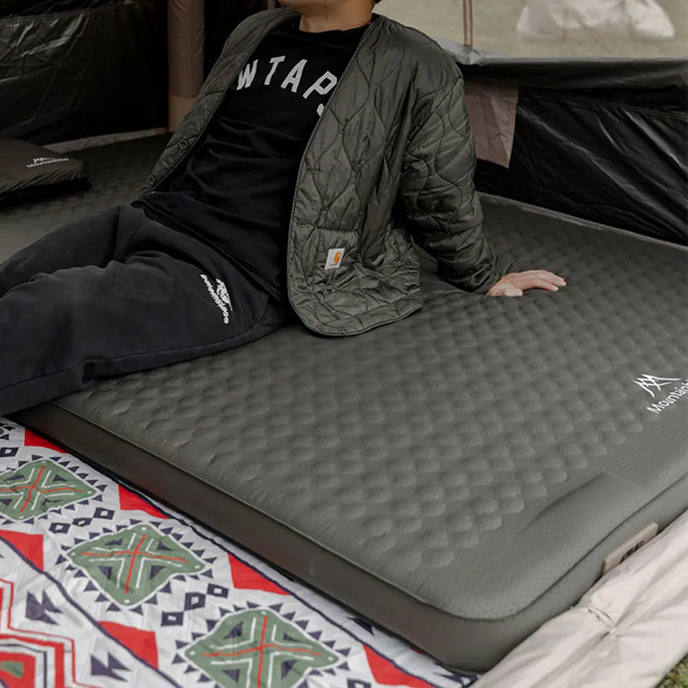 10cm Thick Army Green Single Camping Air Bed with Fast Inflation